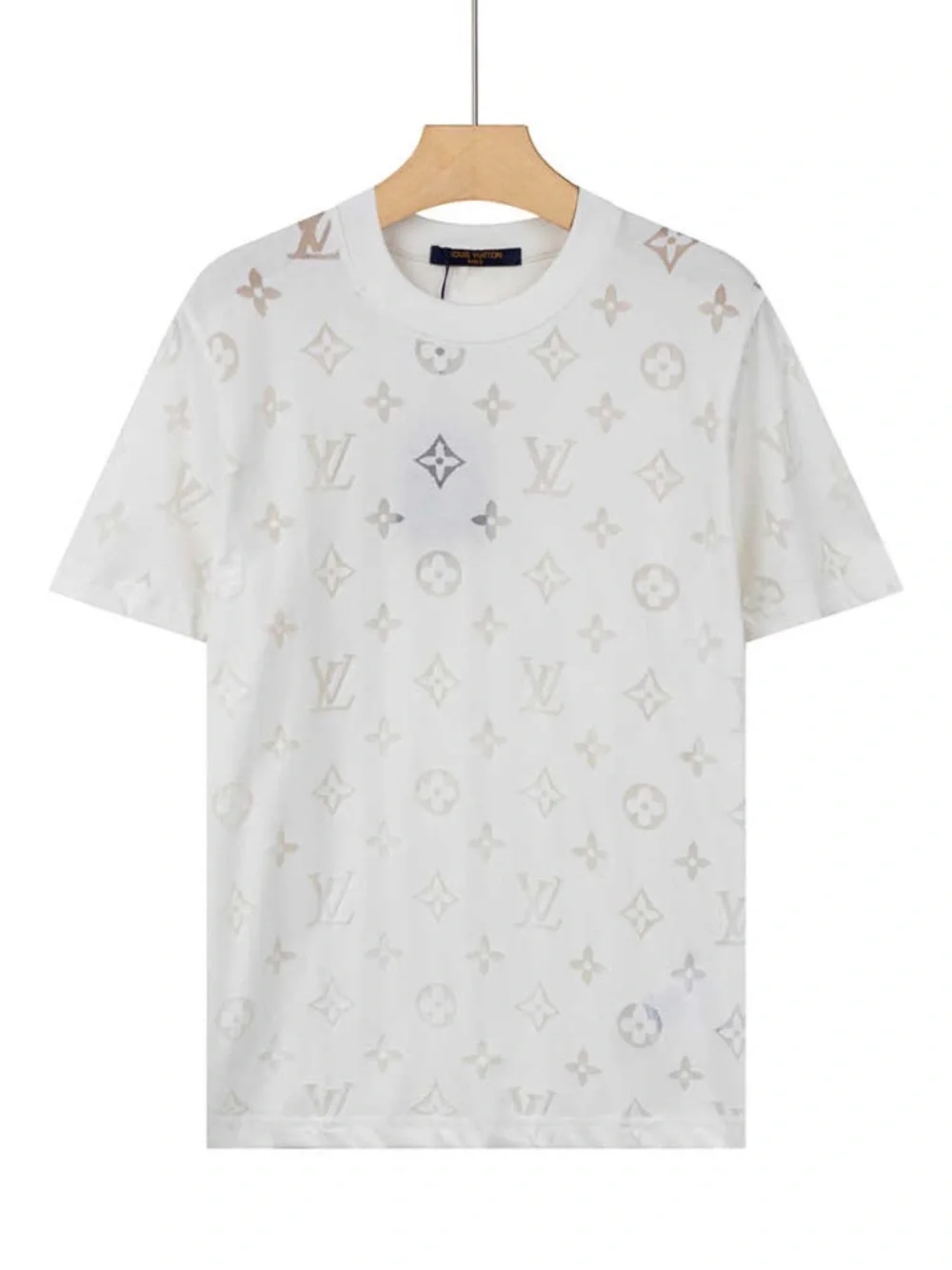 Louis Vuitton White Embossed Monogram Crewneck Tee